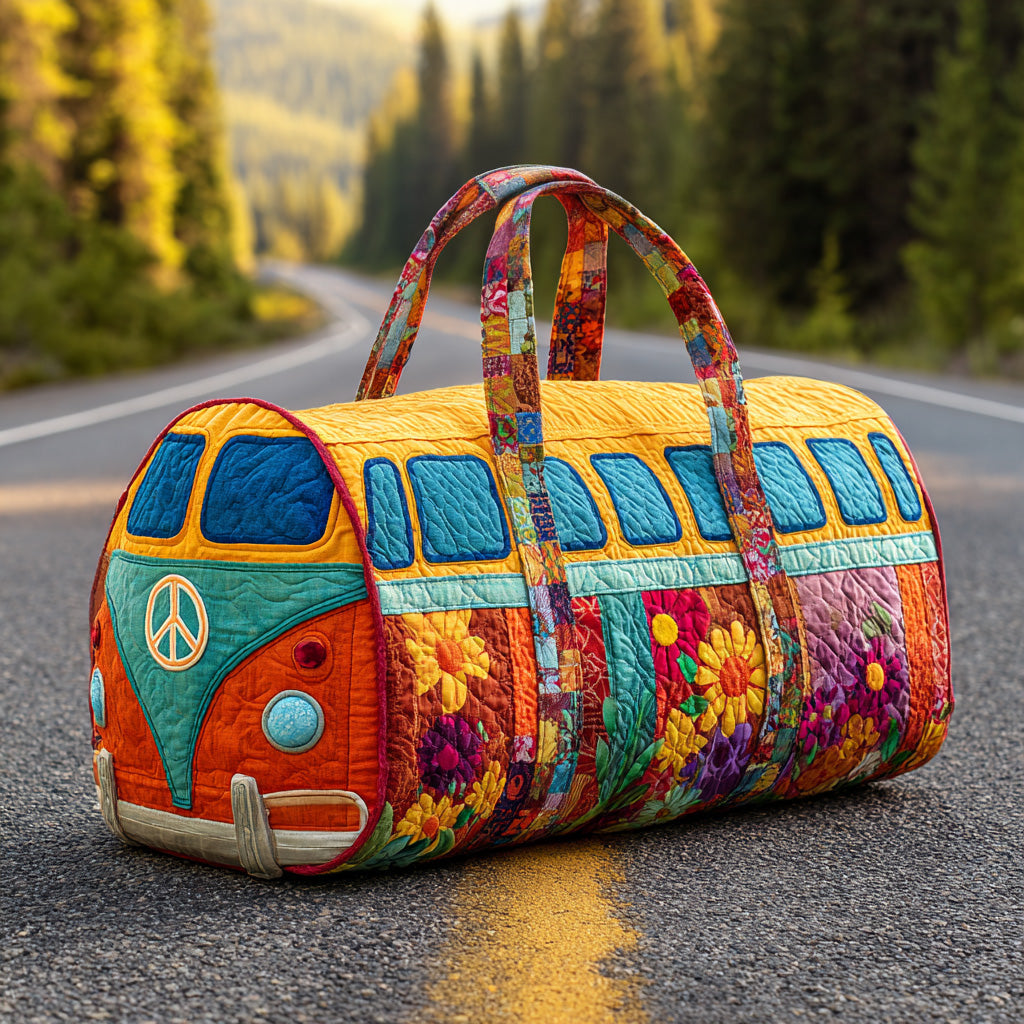 Quilted Travel Bag – Peace Bus