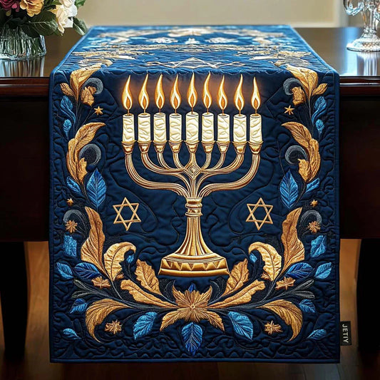 Quilted Tablecloths - Illuminated Menorah
