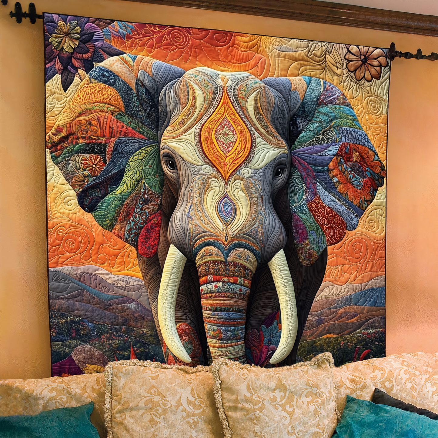 Quilted Blanket – Elephant in Moonlight NCU0DK660