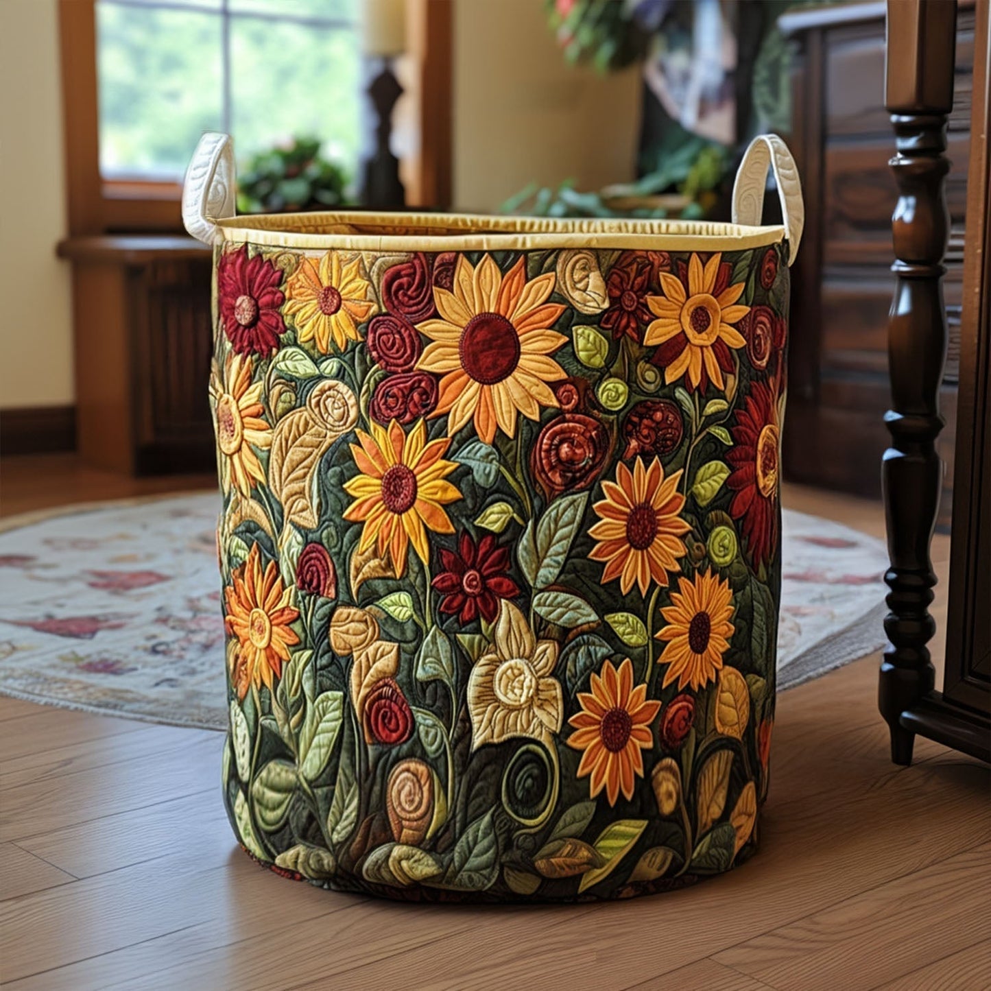 Gesteppter Wäschekorb – mit Blumendesign NCU0PTT756