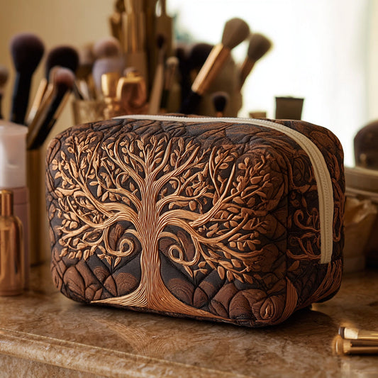 Quilted Cosmetic Bag with Family Tree Design NCU0DV7889