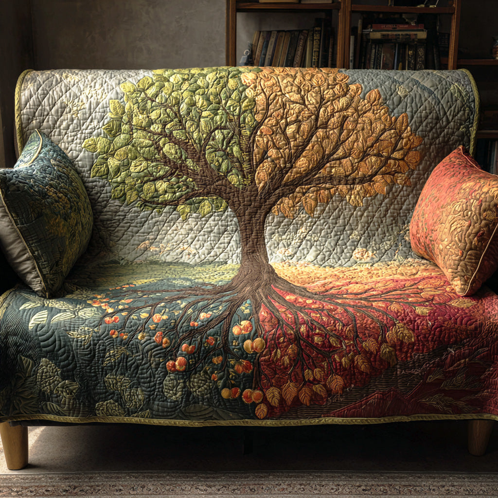 Quilted Sofa Cover – Tree of Life Design NCU0VT370