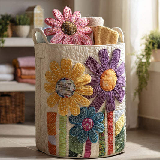 Gesteppter Wäschekorb – Steppwäschesammler mit Vintage-Blumen NCU0PTT832