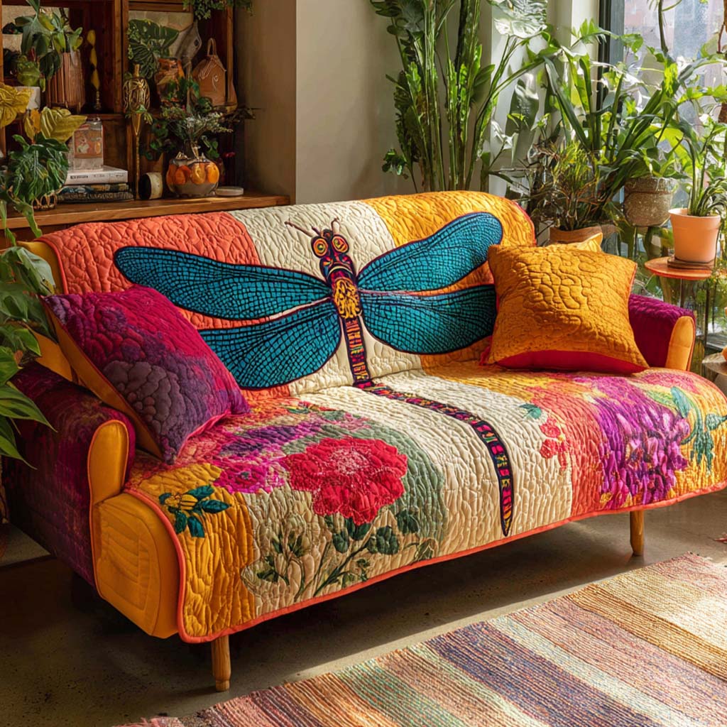 Quilted Sofa Cover – Dragonfly Design NCU0VT326