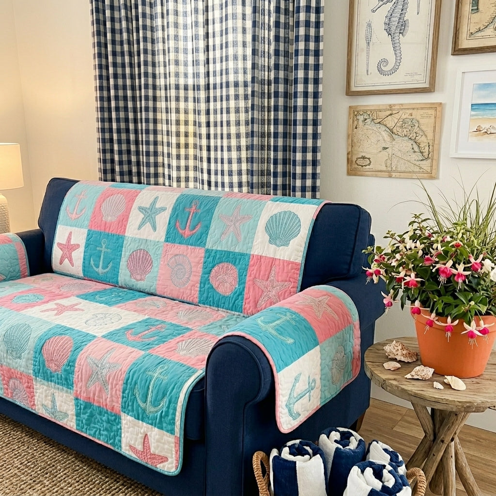 Quilted Sofa Cover – Beach Cottage Design NCU0DV9510