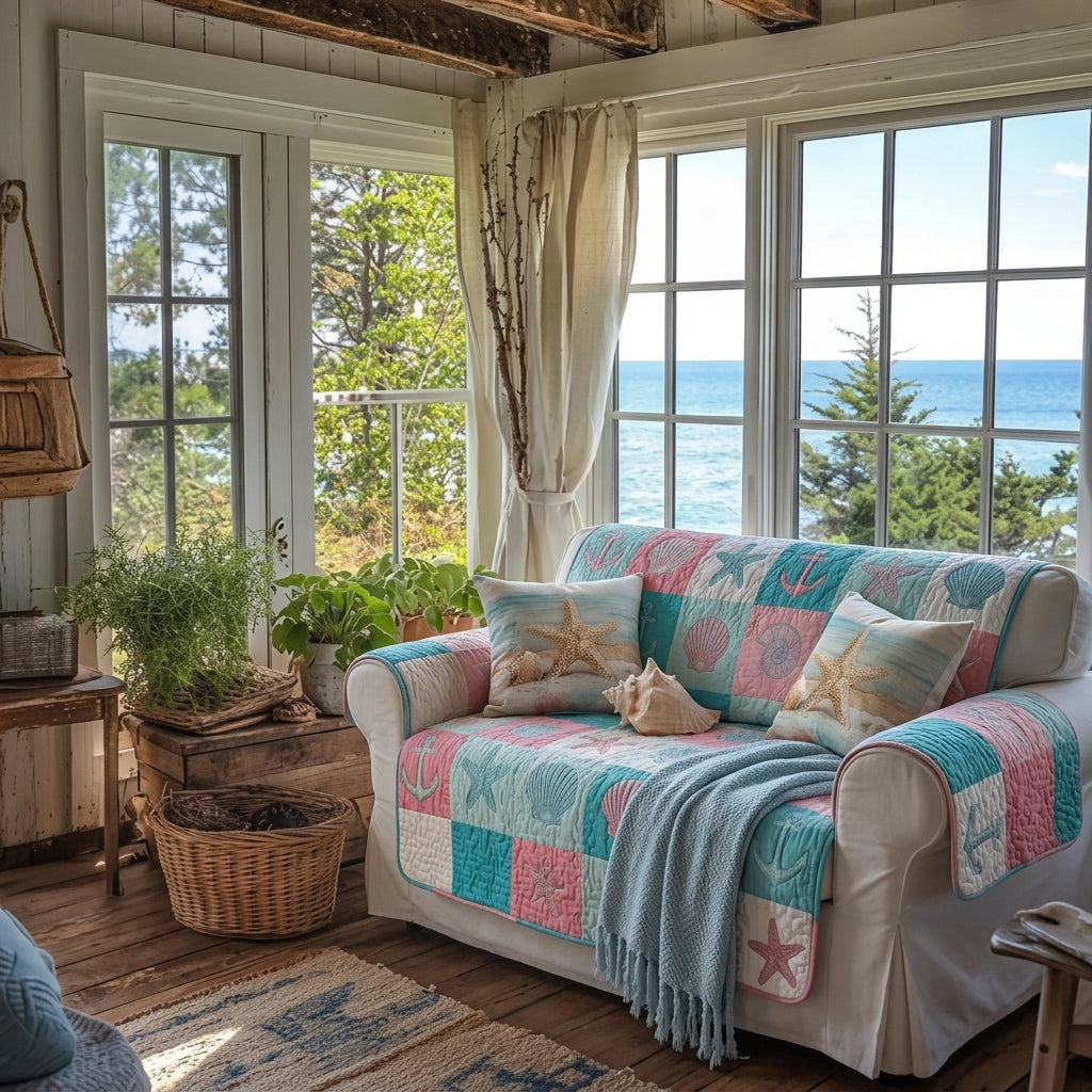Quilted Sofa Cover – Beach Cottage Design NCU0DV9510