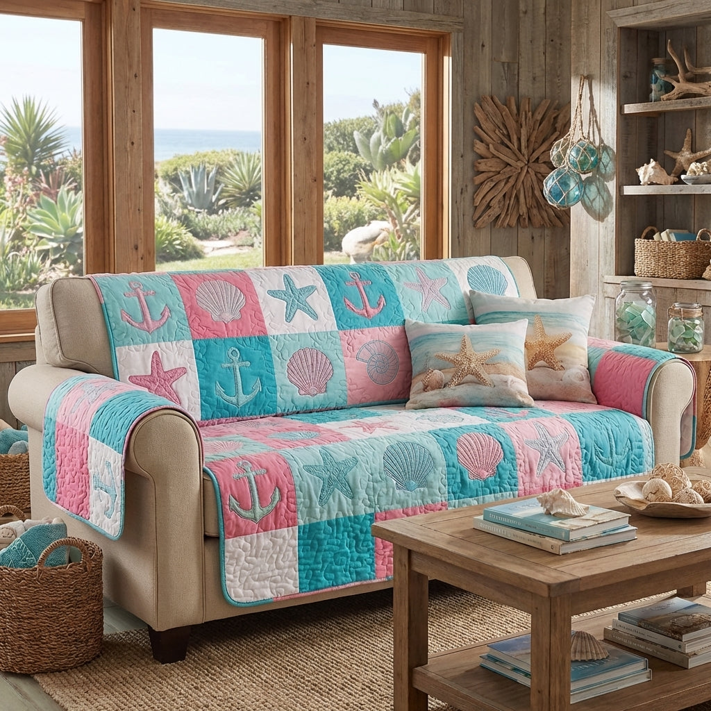 Quilted Sofa Cover – Beach Cottage Design NCU0DV9510