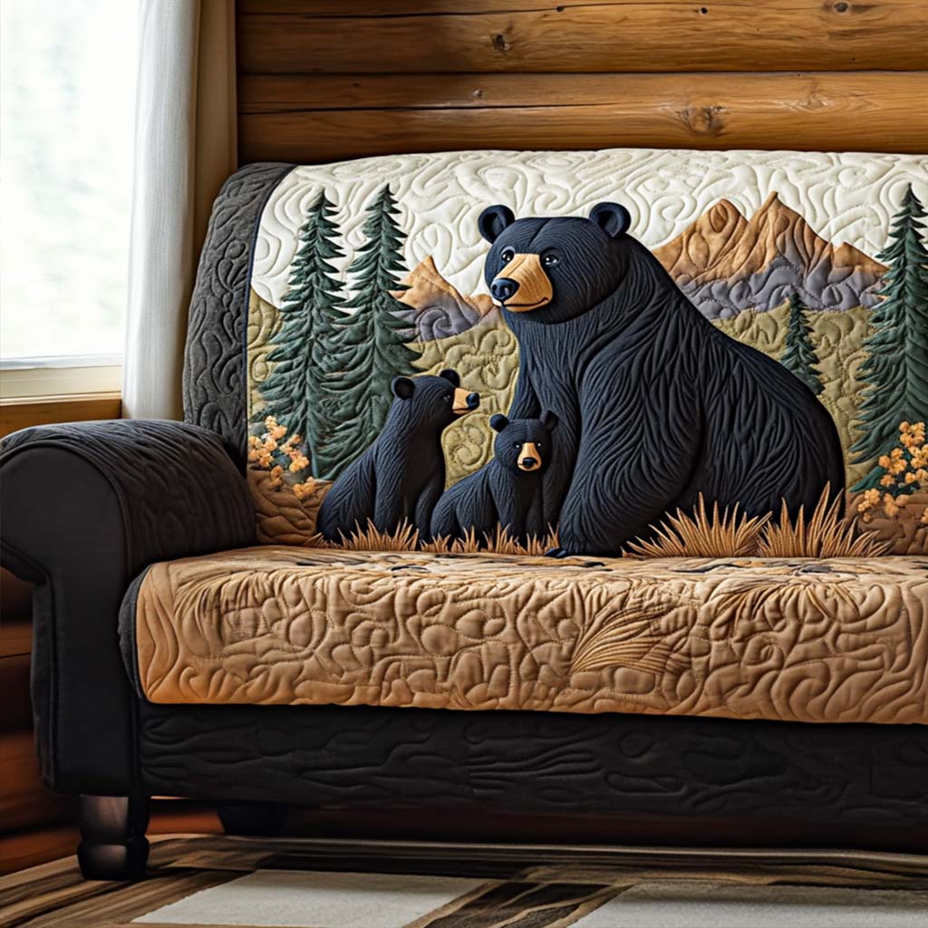 Quilted Sofa Cover – Bear in Cabin Design NCU0NT10657