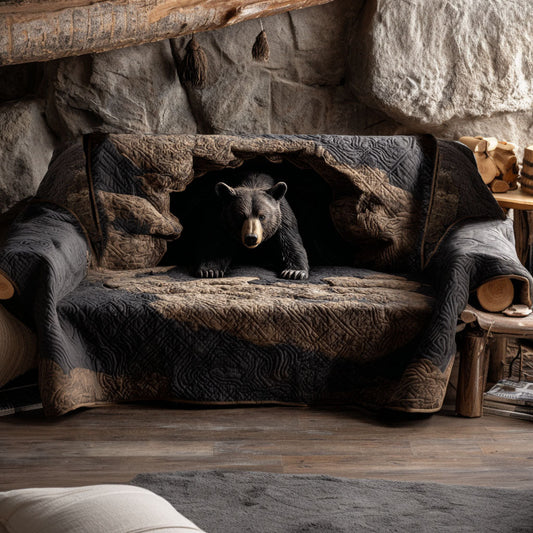 Quilted Sofa Cover – Featuring Black Bear Design NCU0PT9720