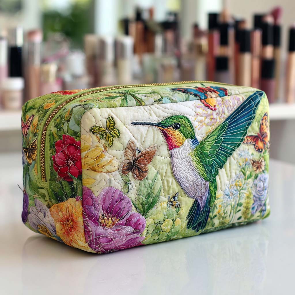 Quilted Cosmetic Bag with Moving Flowers NCU0NT10158