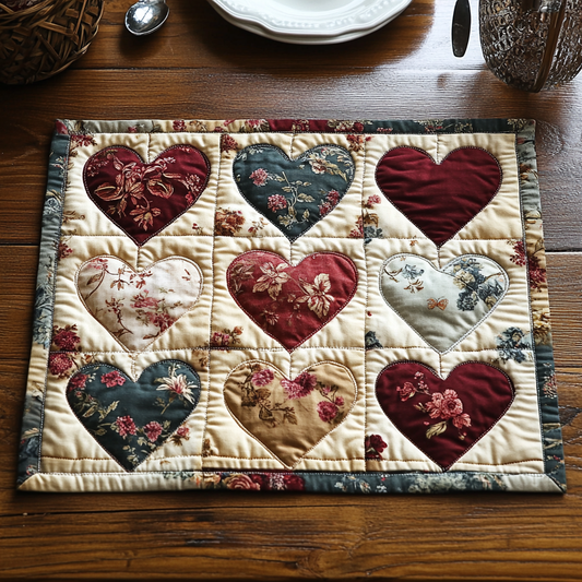 Quilted Table Mat – Heartfelt Flowers NCU0DV2941