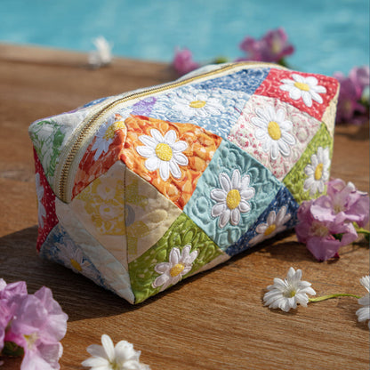 Blommönstrad quiltad kosmetikväska NCU0PT9254