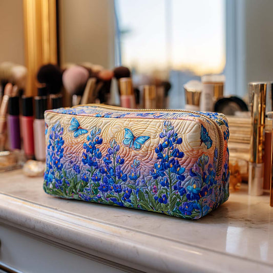 Quilted Cosmetic Bag with Blue Pattern NCU0NT10301