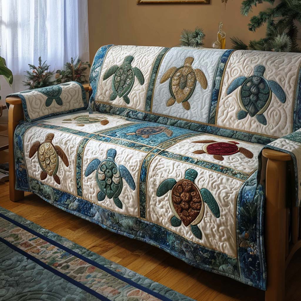 Quilted Sofa Cover – Featuring Turtle Design NCU0VT361