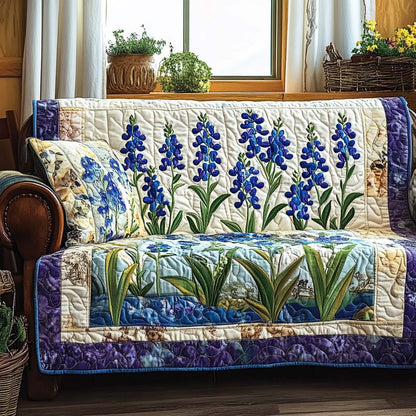 Quilted Sofa Cover – Featuring Blue Field Flowers NCU0NT10796