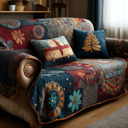 Quilted Sofa Cover – Featuring Elegant Boho Pattern NCU0PT10052