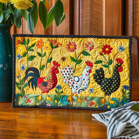 Quilted Table Mats – Bright Chicken Meadow NCU0TL224