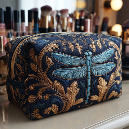 Quilted Cosmetic Bag with Radiant Dragonfly NCU0DK10233