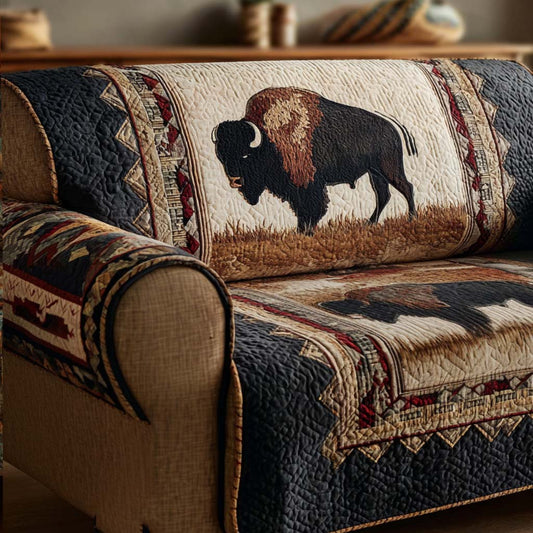 Quilted Sofa Cover – Featuring Prairie Bison Design NCU0NT10646