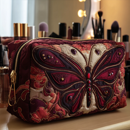 Quilted Cosmetic Bag with Butterfly Garden Design NCU0DK10511