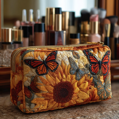 Quilted Cosmetic Bag with Blue Pattern NCU0DK10510