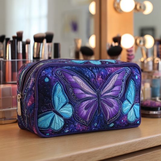Quilted Cosmetic Bag with Butterflies in the Meadow NCU0DK10508