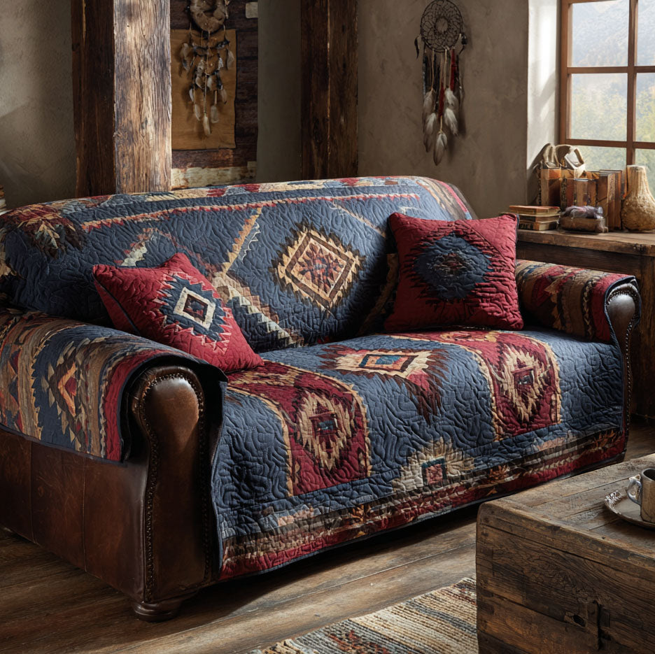 Quilted Sofa Cover – Padded Sofa Slipcover in Night in Canyon NCU0TV863