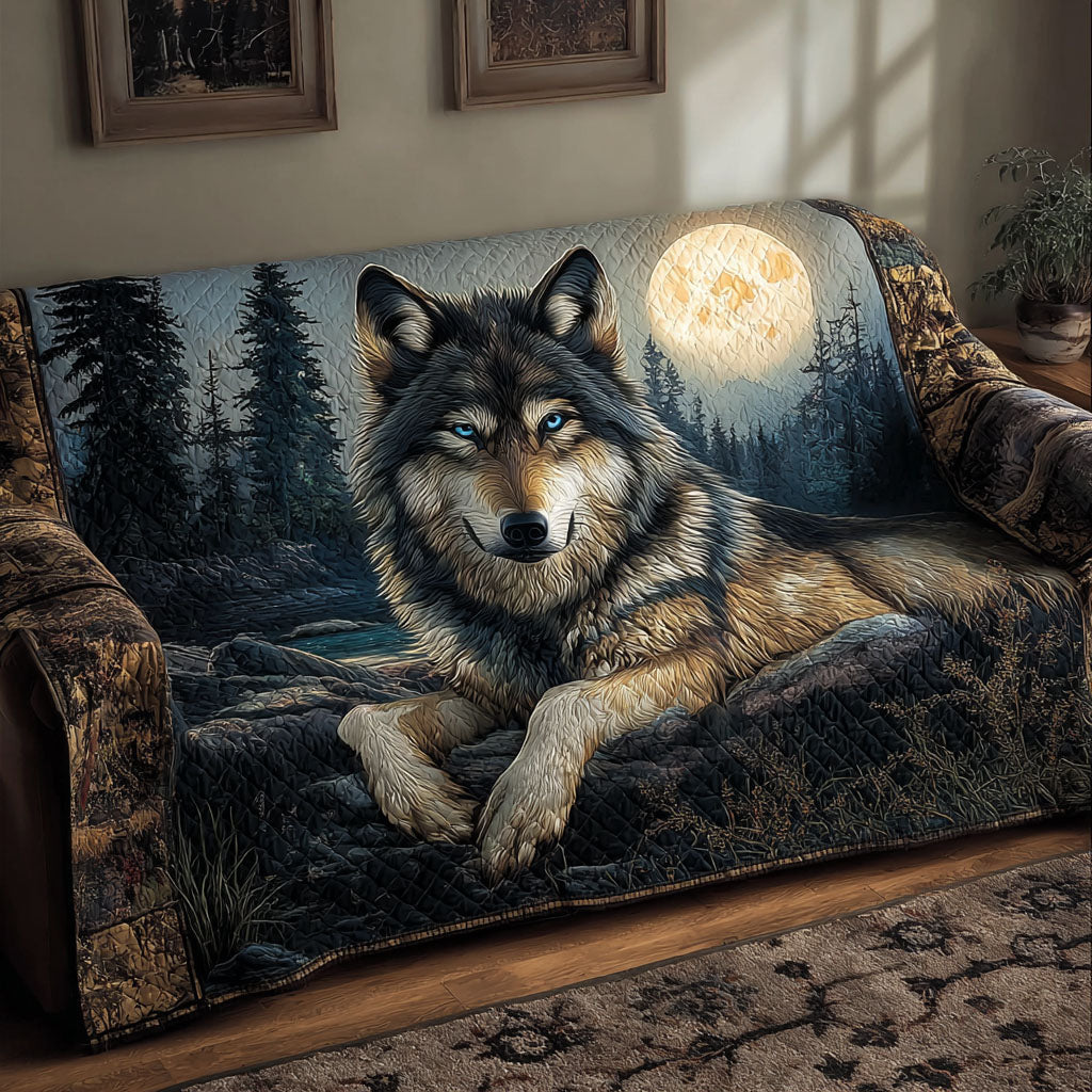 Quilted Sofa Cover – Featuring Wolf Design NCU0VT328