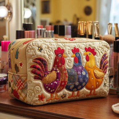 Quilted Cosmetic Bag with Dreamy Hen NCU0NT10538