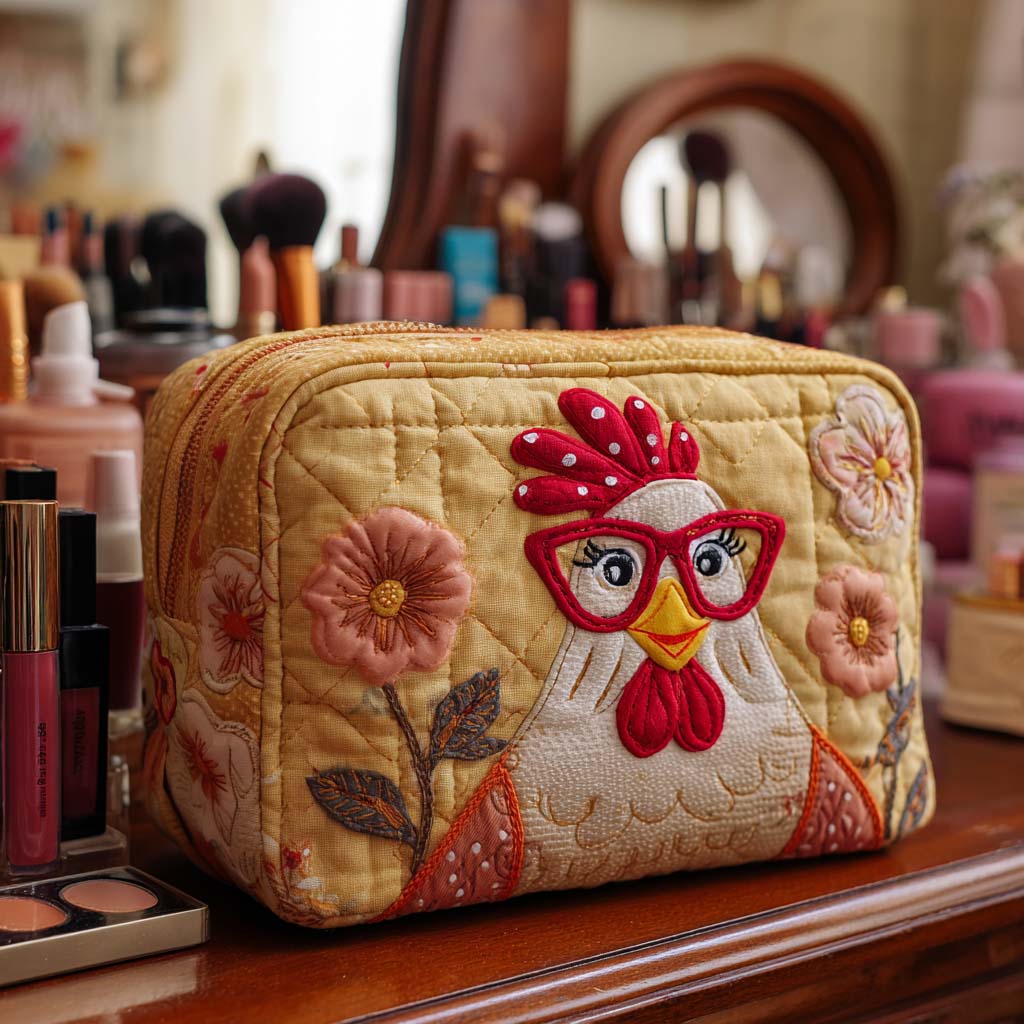 Quilted Cosmetic Bag with Radiant Hen NCU0NT10546