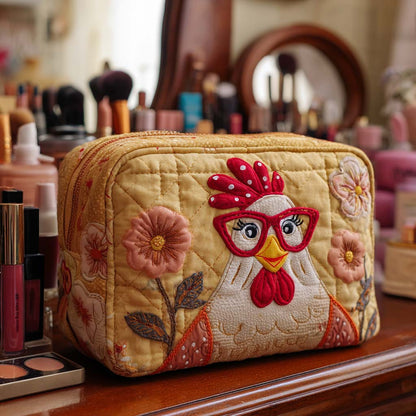 Quilted Cosmetic Bag with Radiant Hen NCU0NT10546
