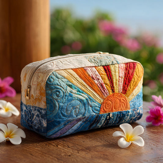 Quilted Cosmetic Bag with Relaxed Wave Design NCU0PT9281