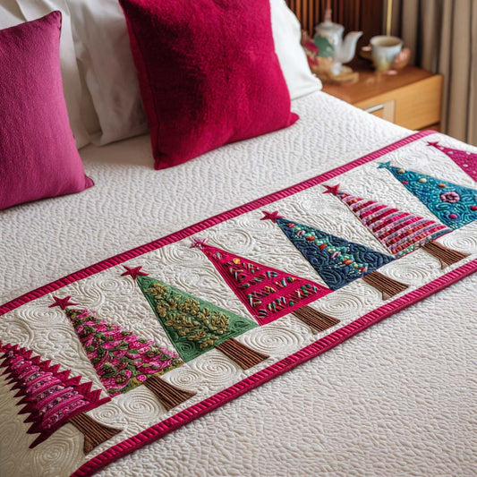Quilted Bed Skirt – Featuring Christmas Trees NCU0NT9785