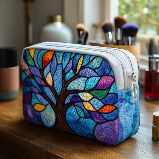 Quilted Cosmetic Bag with Tree of Life Design NCU0DV7890