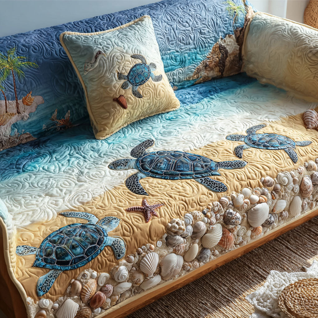 Quilted Sofa Cover – Coastal Pattern NCU0PT9703