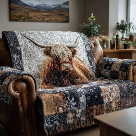 Quilted Sofa Cover – Featuring Highland Cow NCU0HH1179