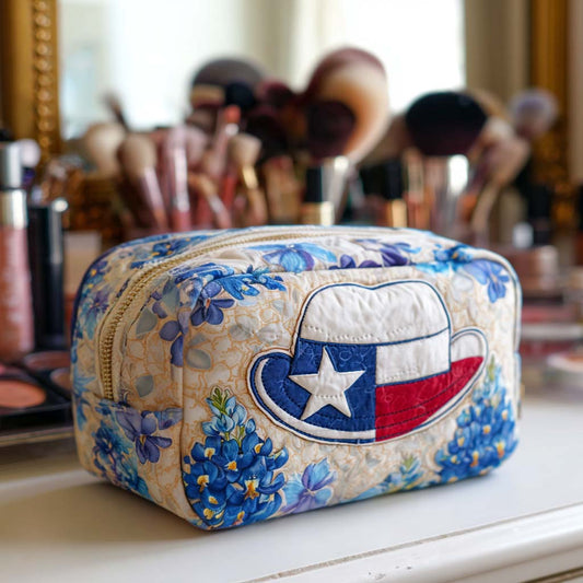 Quilted Cosmetic Bag Shaped Like a Cowboy Hat - NCU0NT10302