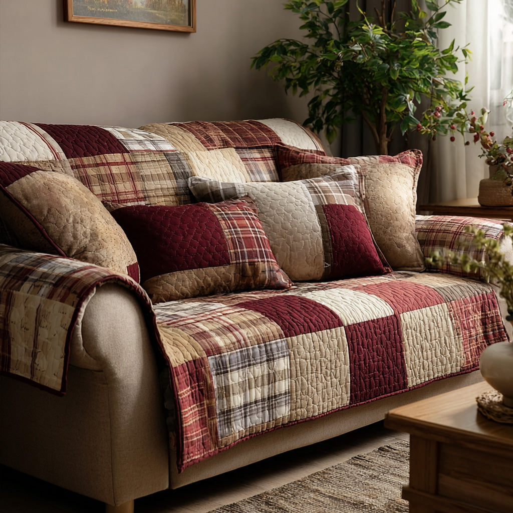 Quilted Sofa Cover – Cozy Cottage Design NCU0NT11983