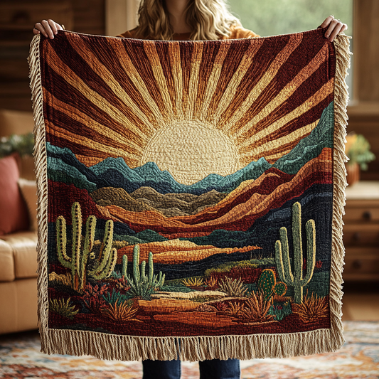 Woven Blanket – Cozy Cactus Design NCU0VH3425