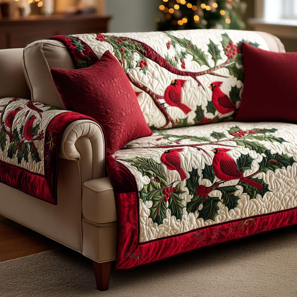 Quilted Sofa Cover – Featuring Crimson Cardinals NCU0TV434