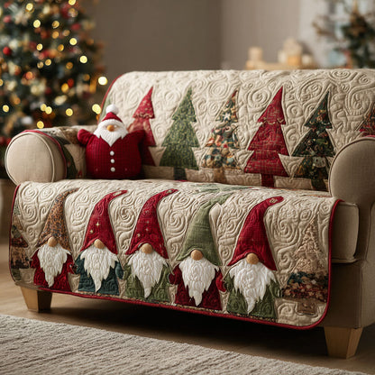 Quilted Sofa Cover – Purple-Red Gnome Design NCU0TV653