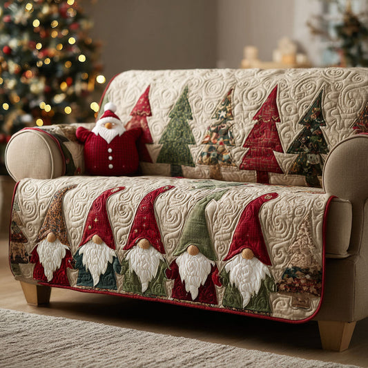 Quilted Sofa Cover – Purple-Red Gnome Design NCU0TV653