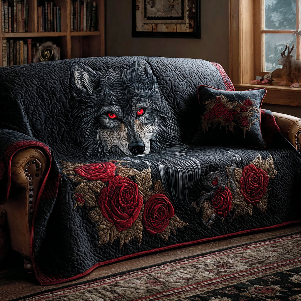 Quilted Sofa Cover – Featuring Wolf Design NCU0VT328