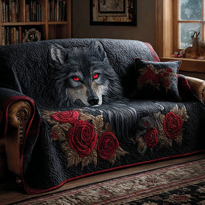 Quilted Sofa Cover – Featuring Wolf Design NCU0VT328