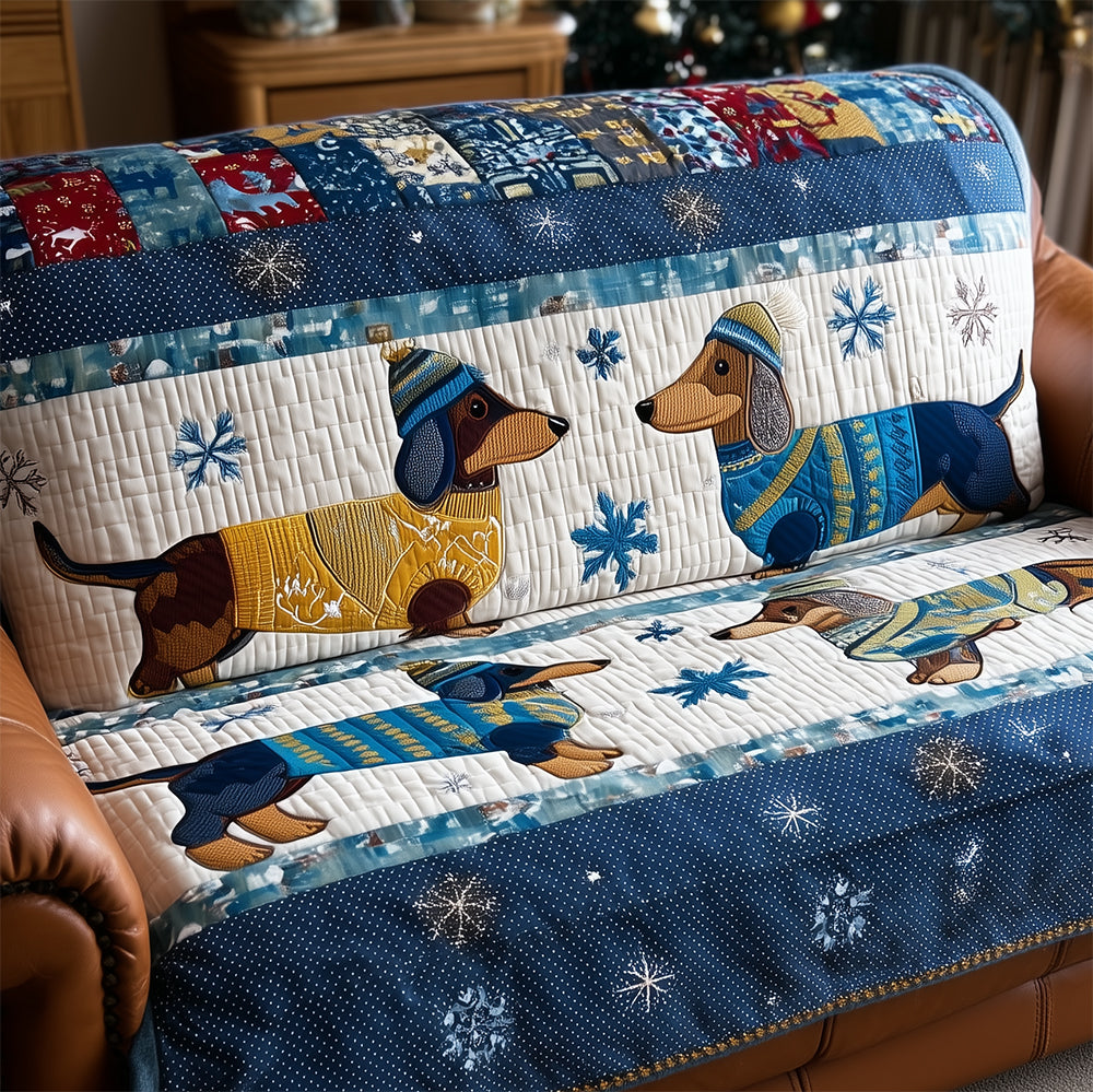 Quilted Sofa Cover – Featuring a Pair of Dachshunds NCU0TH3703