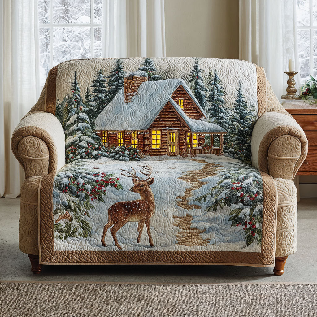 Quilted Sofa Cover – Winter Cabin Design NCU0VT343