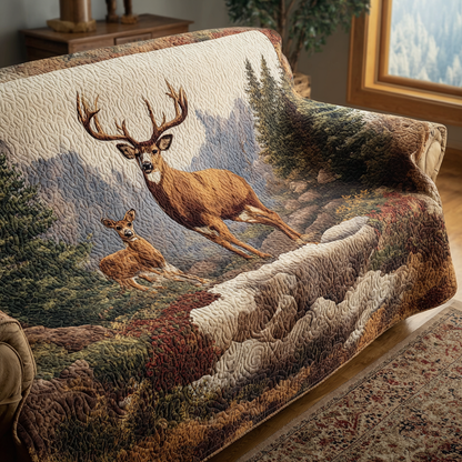 Quilted Sofa Cover – Featuring Deer Design NCU0VT336