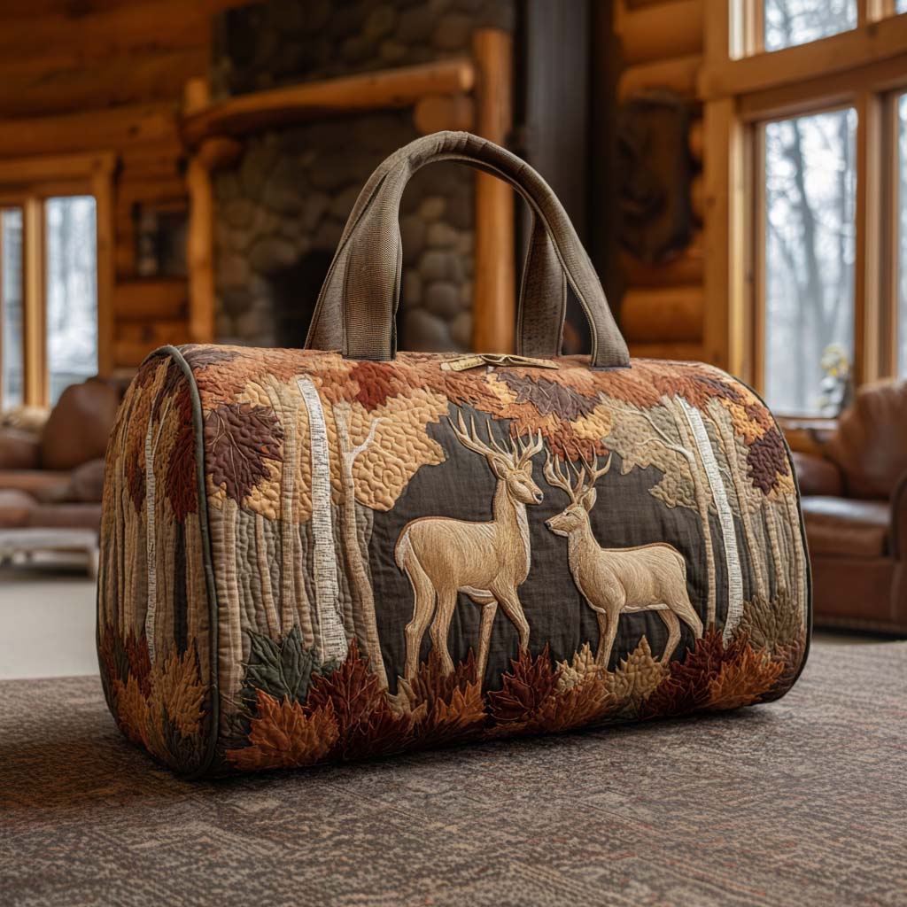 Quilted Travel Bag – Deer in the Forest