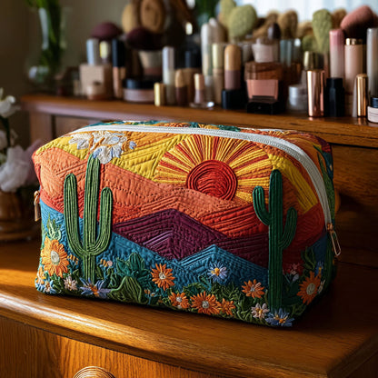Quilted Cosmetic Bag with Desert Trails NCU0PT9624