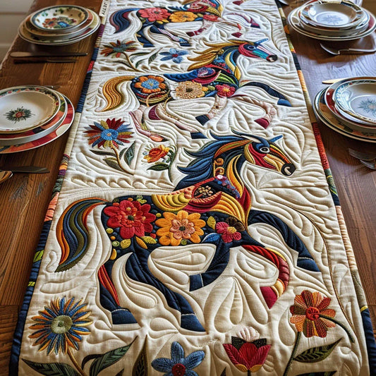 Quilted Tablecloth - Galloping Horse Design